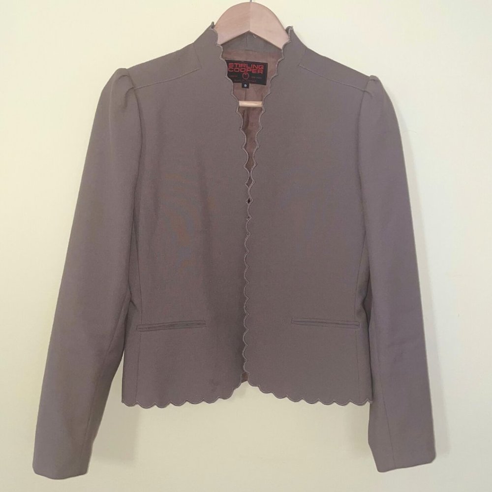 Stirling Cooper Cedar Brown Scalloped Blazer, Size: 9 (M)